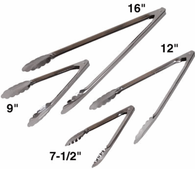 Winco Coiled Spring Utility Tong Extra Heavyweight Stainless Steel, 16-Inch
